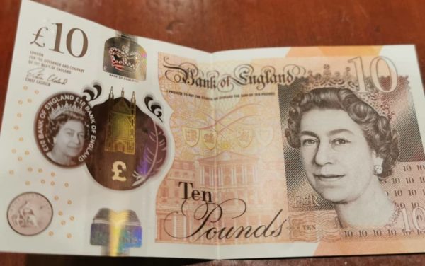 Counterfeit GBP 10 Bill