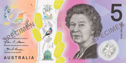 $5 Dollar Australian Banknote